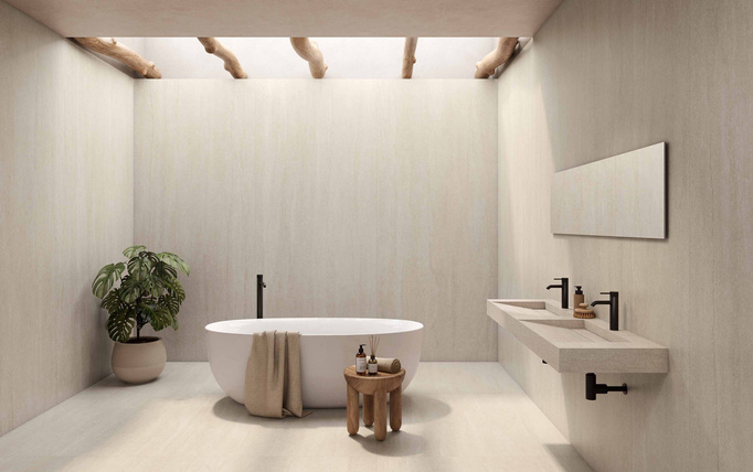 Płytka Roca Serena Veincut Bone ścienno-podłogowa 120x120 imitacja kamienia beżowy