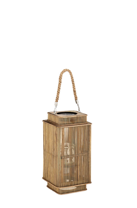 Lampion 18x34cm BOLZANO Thea drewno bambusowe beżowy