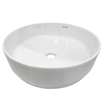 Umywalka nablatowa 40⌀ cm biały połysk okrągła Ekan DESSI HOME