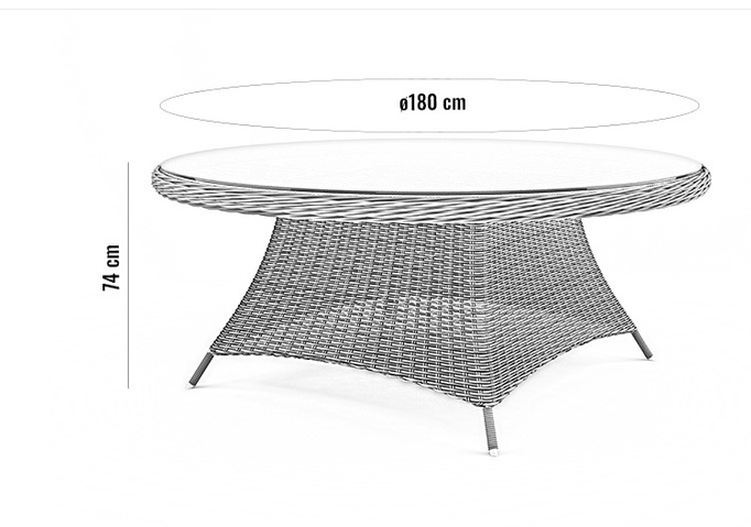 Stół Ogrodowy RONDO 180cm Royal Szary EKSPOZYCJA