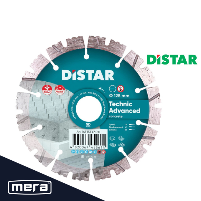 Distar diamantový kotouč Technic Advanced univerzální / na beton 125 mm 14315347010