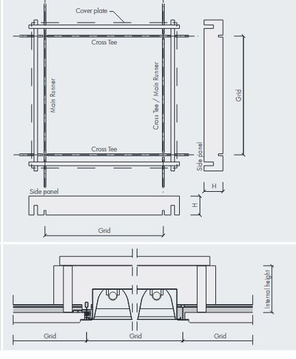 Knauf Osłona , skrzynka osłonowa przeciwpożarowa AMF 600x600 - osłona do opraw wbudowanych 19/600/600mm wys. 100mm