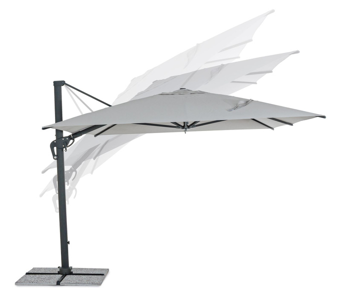 Parasol ogrodowy 300x400cm BOLZANO Ibis aluminium jasny szary