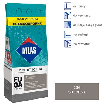 ATLAS FUGA CERAMICZNA - 136 srebrny 5kg