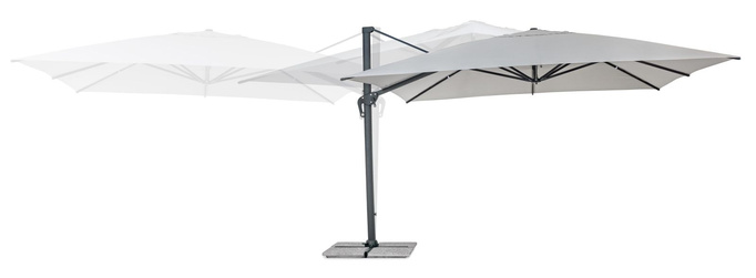 Parasol ogrodowy 400x400cm BOLZANO Ibis aluminium jasny szary