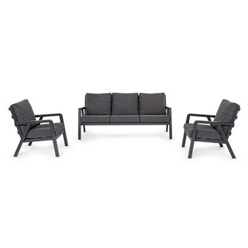 BOLZANO Zestaw mebli ogrodowych sofa + 2 fotele Titano antracytowy