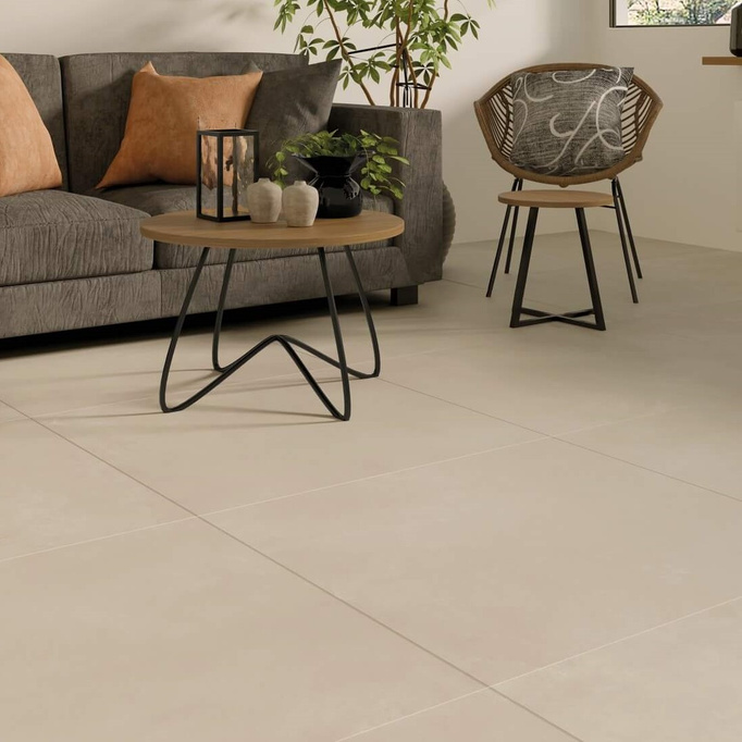 Płytka NAVARTI Ziro Crema ścienno-podłogowa lappato 120x120 imitacja betonu beżowy 