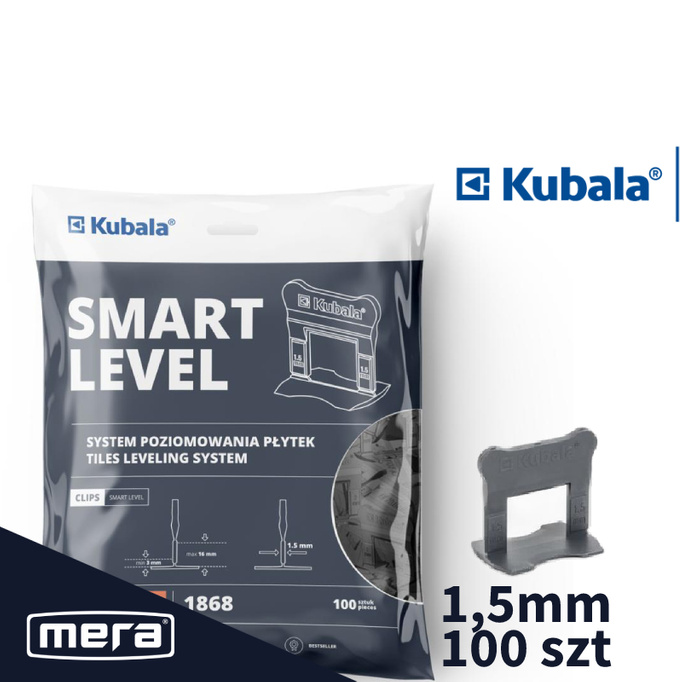 Kubala SMART LEVEL Klipsy 1,5mm do poziomowania płytek 100szt 1868
