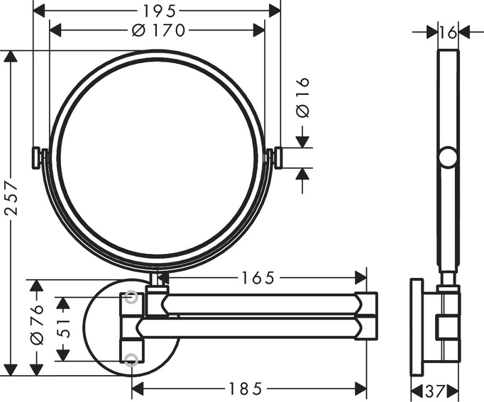 Lusterko kosmetyczne AXOR Universal Circular 42849000 Czerwony Złoty Polerowany