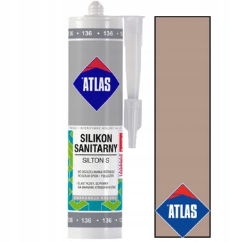 ATLAS SILIKON SILTON SANITARNY BEŻOWY 020 280ml