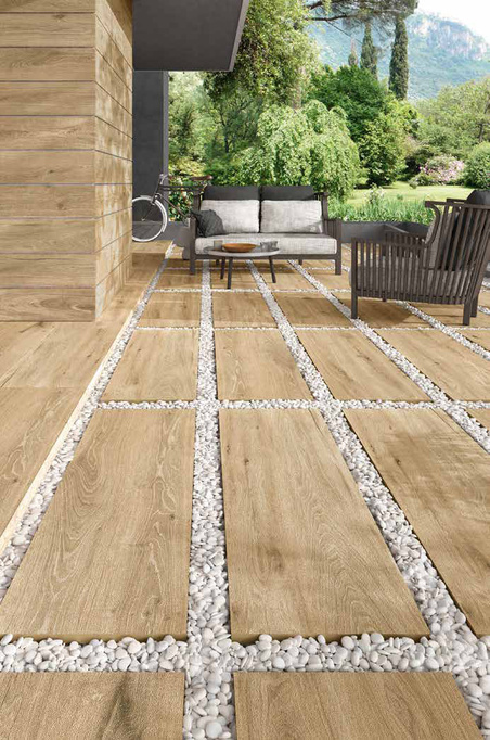 Terrace Tile 2cm Novabell Eiche Scottish 30x180 Wood -Like Brown II Druh