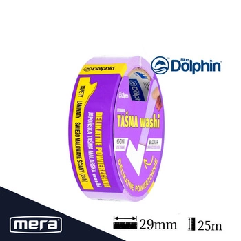 Washi páska pro jemnou oblast 29 mm x 25m modrý delfín