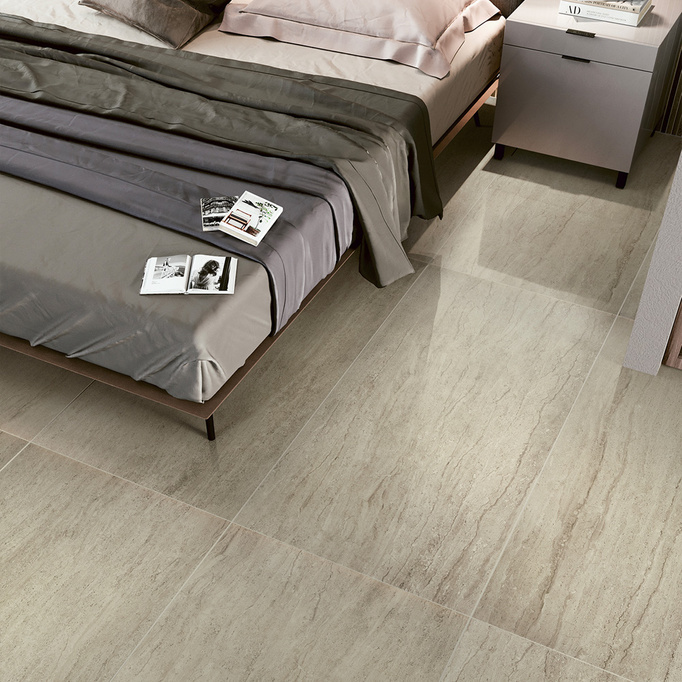 Płytka Serenissima Travertini Bianco Lux lappato 60x120 Imitacja kamienia  beżowy