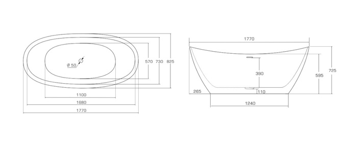 Volně stojící vana Qualtec Bikolor Limited