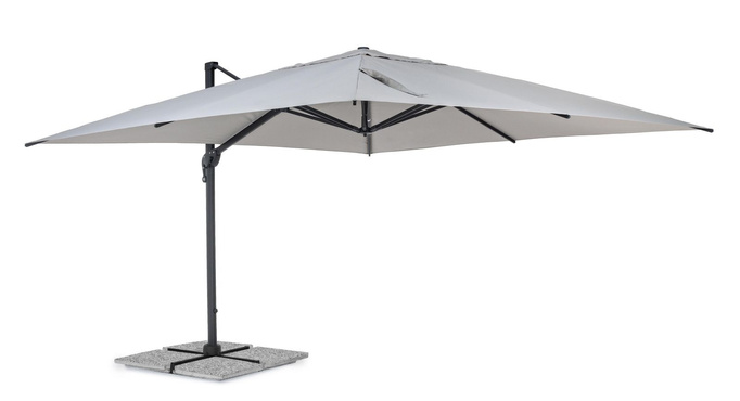 Parasol ogrodowy 400x400cm BOLZANO Ibis aluminium jasny szary