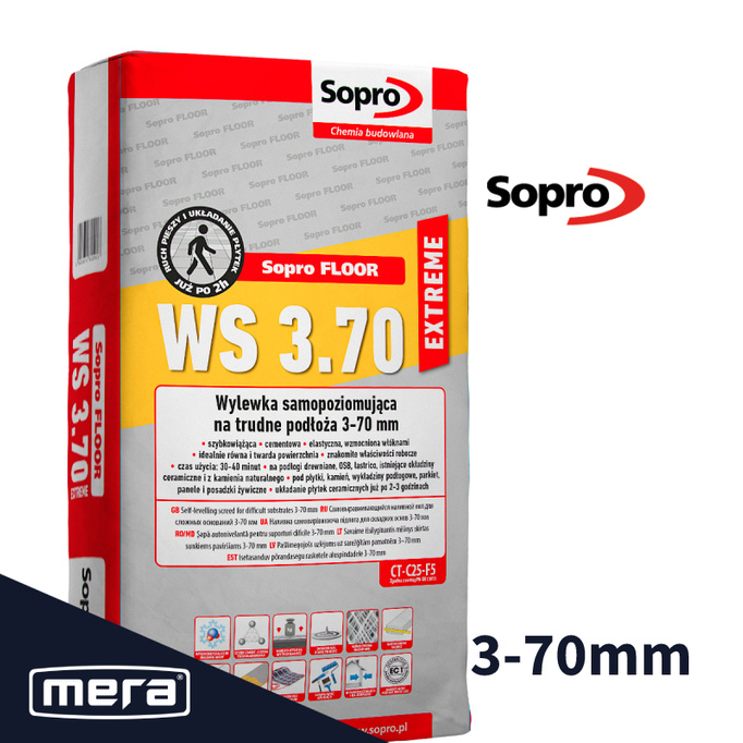 Sopro WS 3.70 extreme - Wylewka samopoziomująca na trudne podłoża 3-70mm 25kg 291