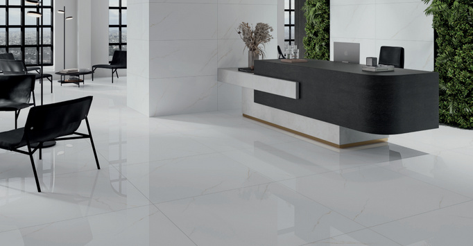 Płytka  Vitacer Narvik Silver ścienno-podłogowa 119x119 połysk imitacja marmuru biały