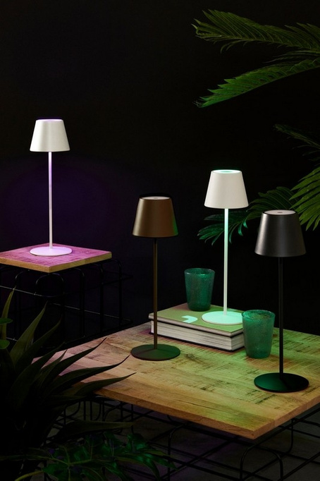 Lampa ogrodowa LED BOLZANO Etna H38 biała metalowa 38 cm