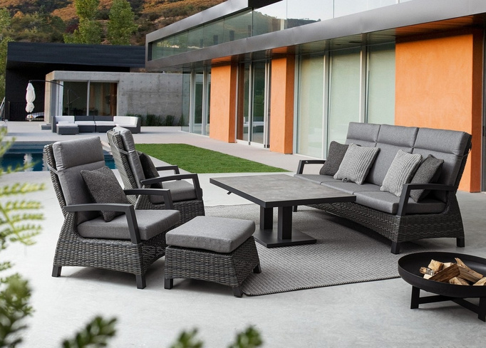 Stół ogrodowy/ława 2w1 BOLZANO Titano 140x85 cm antracytowy