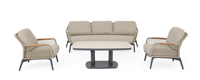 Stół ogrodowy 135cm x 83cm BOLZANO Tacito antracyt/beż