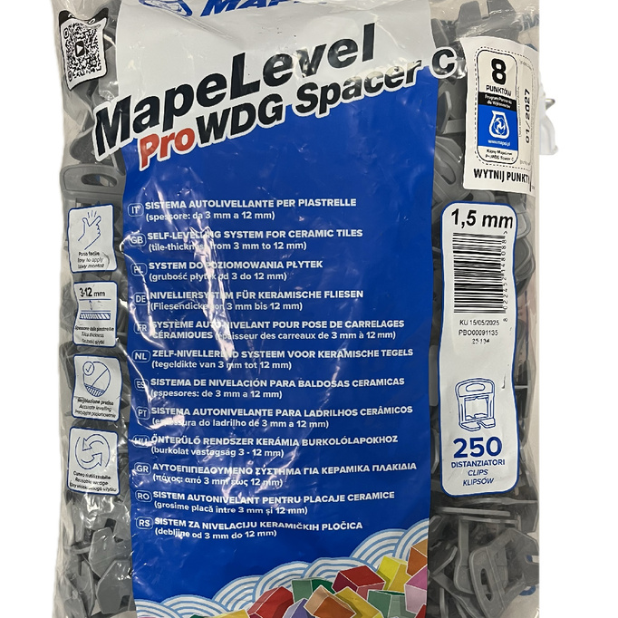 Mapei MapeLevel Pro WDG KLIPS 1,5mm 250szt