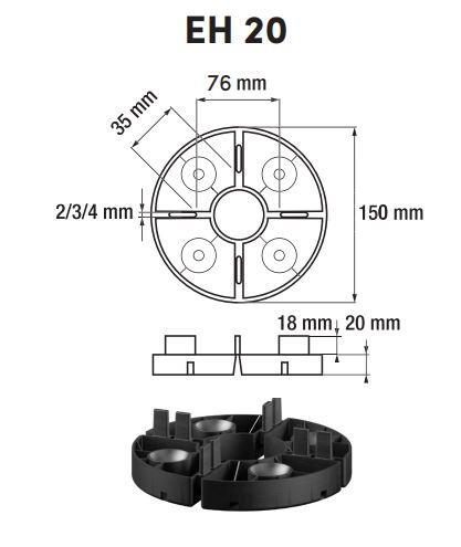 Podkładki tarasowe Eternoivica wspornik 20mm / 4mm EH12