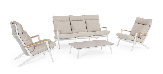 Meble Ogrodowe BOLZANO Ibiza aluminium biały