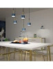 Lampa wisząca MILAGRO Arena MLP7775 niebieski/złoty