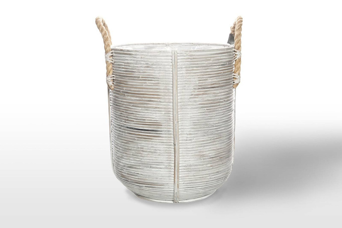 Amiens Rattan Basket ⌀35cm x výška 40 cm bílá otře