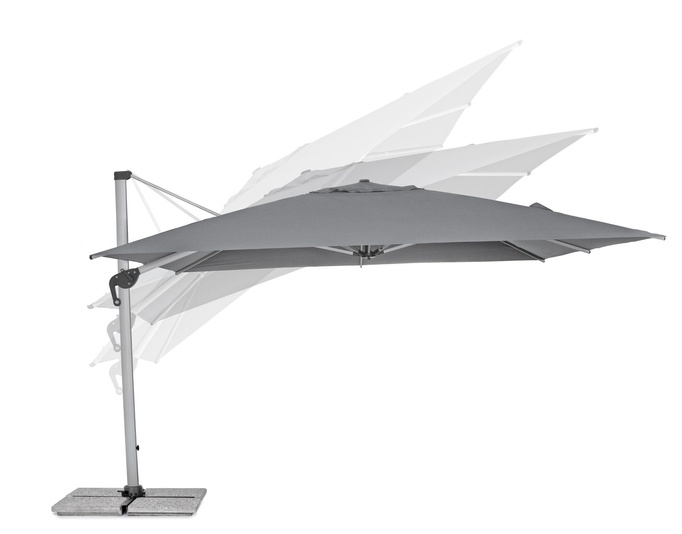 Parasol ogrodowy 400x400cm BOLZANO Ibis aluminium szary