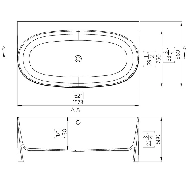 Wanna wolnostojąca przyścienna 158x86 biała Eris DESSI HOME