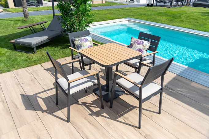 Stolik ogrodowy 75x75cm BOLZANO Bolonia aluminium - EKSPOZYCJA