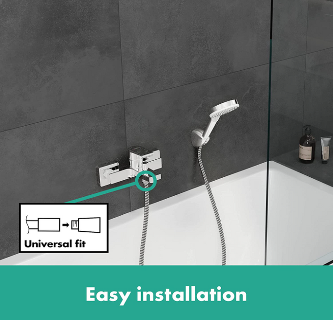 Bateria wannowo-prysznicowa ścienna chrom.