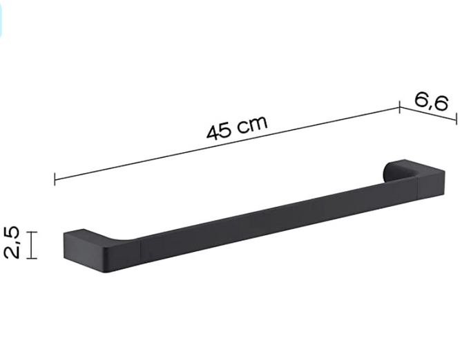 Věšák Geddy Pirenei L-45cm Black Mat PI21/45/car