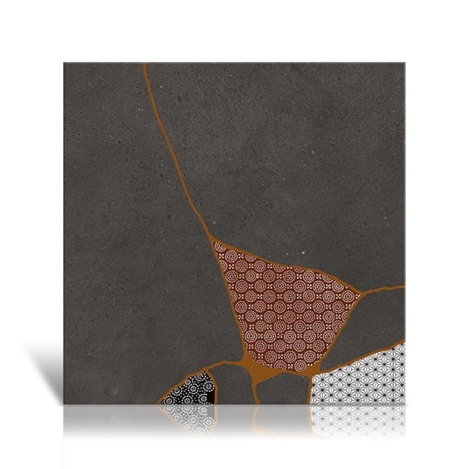 Fioranese Kintsugi Tile Japonsko Hibi Darkness Wall-Pogowe Mat 60,4x60.4 10 mm napodobování Stone Mix