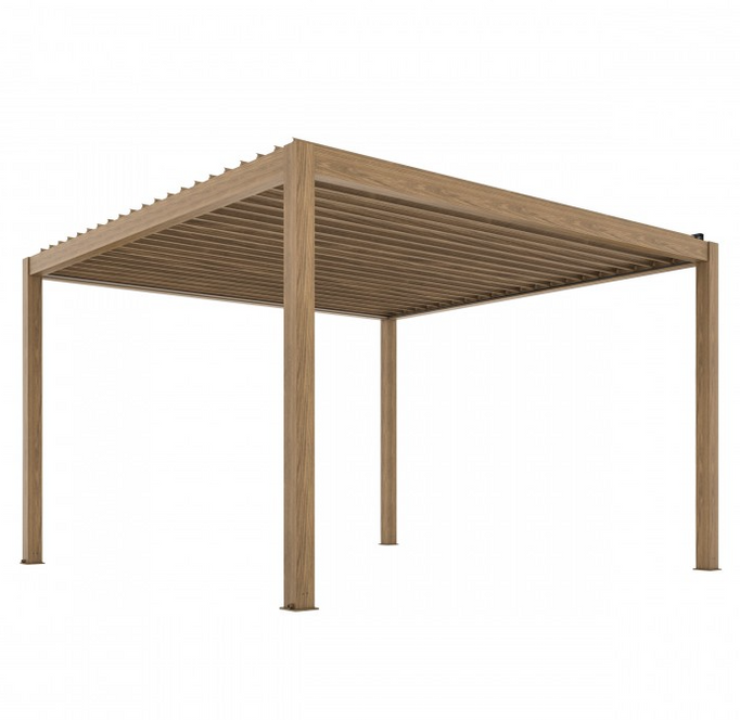Pergola elektryczna 3X4 imitacja drewna z LED - Brak oryginalnego opakowania.