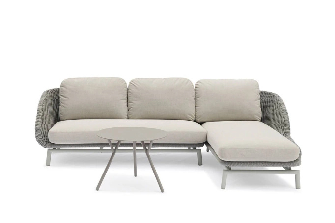 Zestaw mebli ogrodowych SCOOP IV lewostronny jasnoszary aluminium
