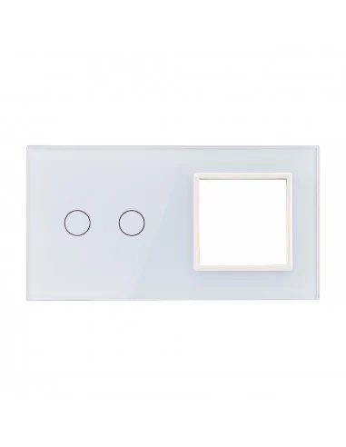 Livolo panel szklany biały podwójny 702G-61 włącznik 2 + gn