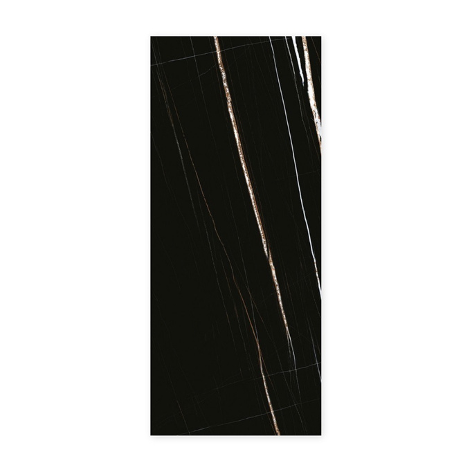 Płytka wielkoformatowa Italgraniti Marble Experience Sahara Noir ścienno-podłogowa lappato 120x280 6 mm imitacja marmuru czarny