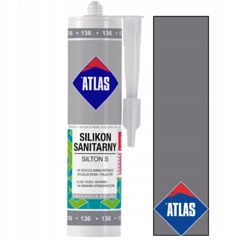 ATLAS SILIKON SILTON SANITARNY SREBRNY 136 280ml