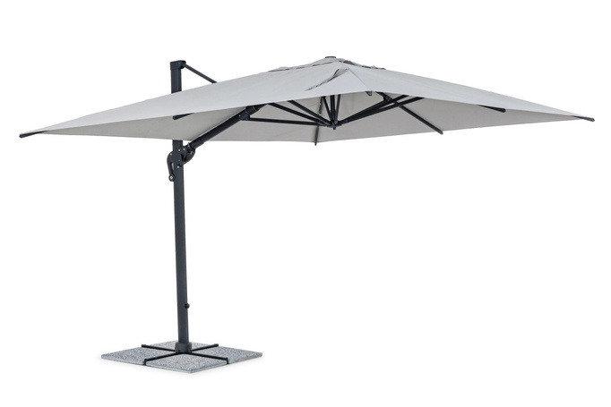 Parasol ogrodowy 300x400cm BOLZANO Ibis aluminium jasny szary