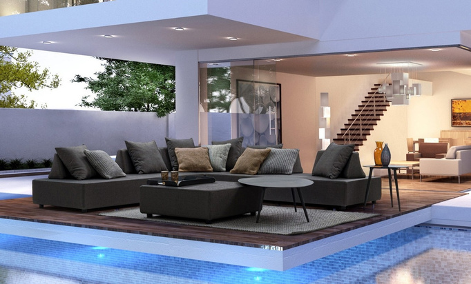 Stolik kawowy ogrodowy owalny BOLZANO Rossano antracytowy 120x75x30 cm 