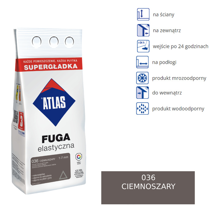 Flexibilní Atlas Fugue - 036 Tmavě šedá 2 kg