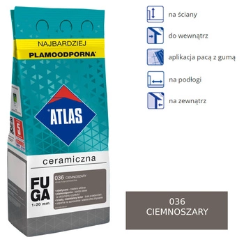 ATLAS FUGA CERAMICZNA - 036 ciemnoszary 5kg