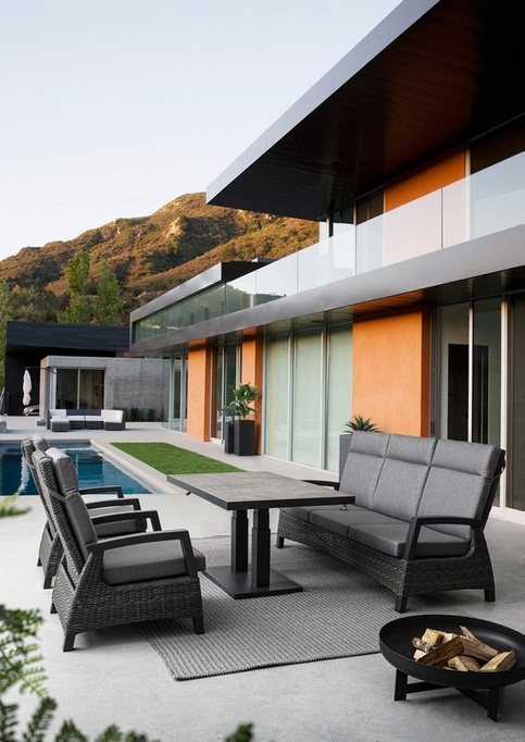 Stół ogrodowy/ława 2w1 BOLZANO Titano 140x85 cm antracytowy