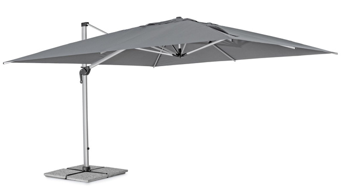 Parasol ogrodowy 400x400cm BOLZANO Ibis aluminium szary