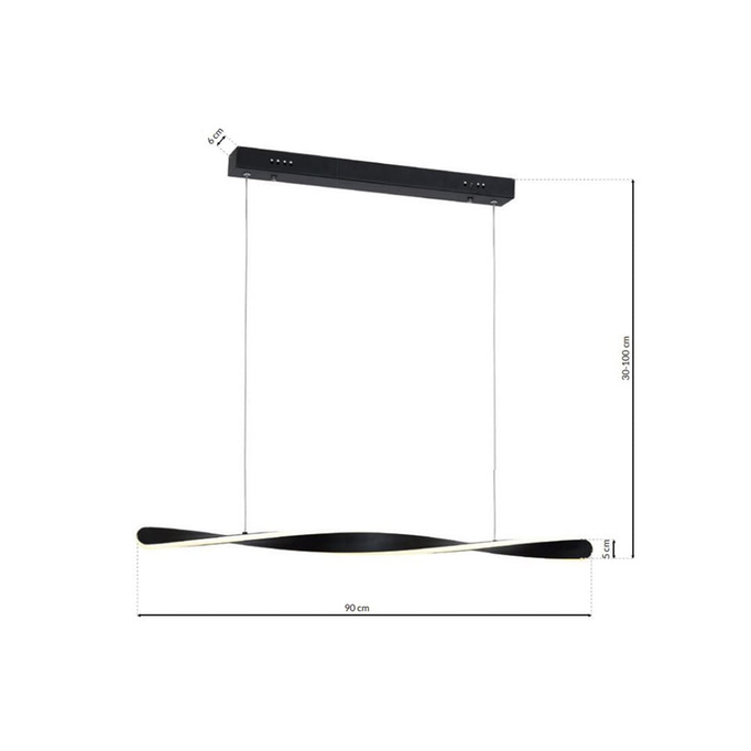 Lampa wisząca MILAGRO Swirl ML5498 czarna - EKSPOZYCJA