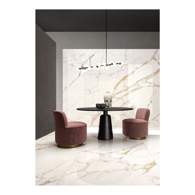 Płytka wielkoformatowa Lea Calacatta Oro Lev ścienno-połogowa mat 120x260 6 mm imitacja marmuru beżowy