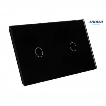 Livolo panel szklany czarny podwójny 7011-62 włącznik 1+1