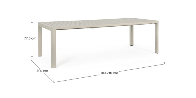 Stół rozkładany ogrodowy BOLZANO Kastello 180-240x100 beżowy
